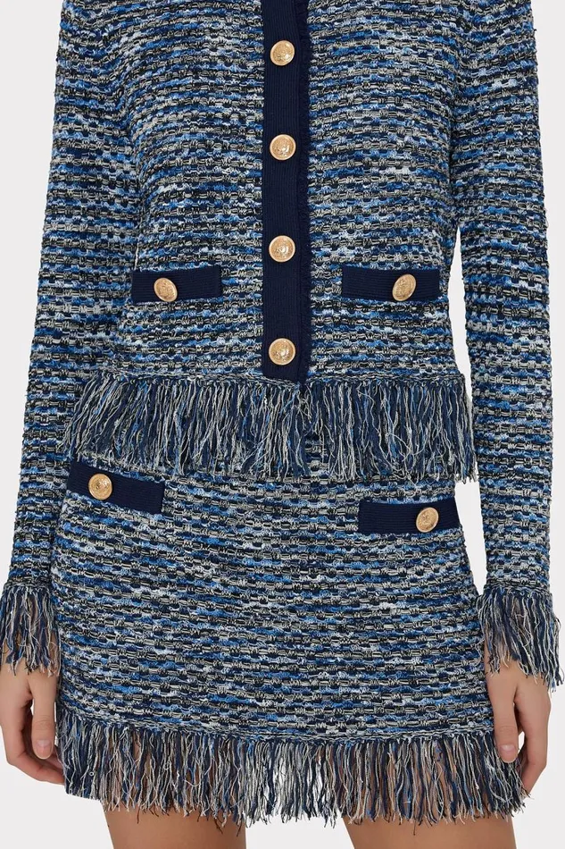 Milly Matching Sets Women Kali Textured Knit Mini Skirt Navy Multi Milly Matching Sets Women Kali Textured Knit Mini Skirt Navy Multi