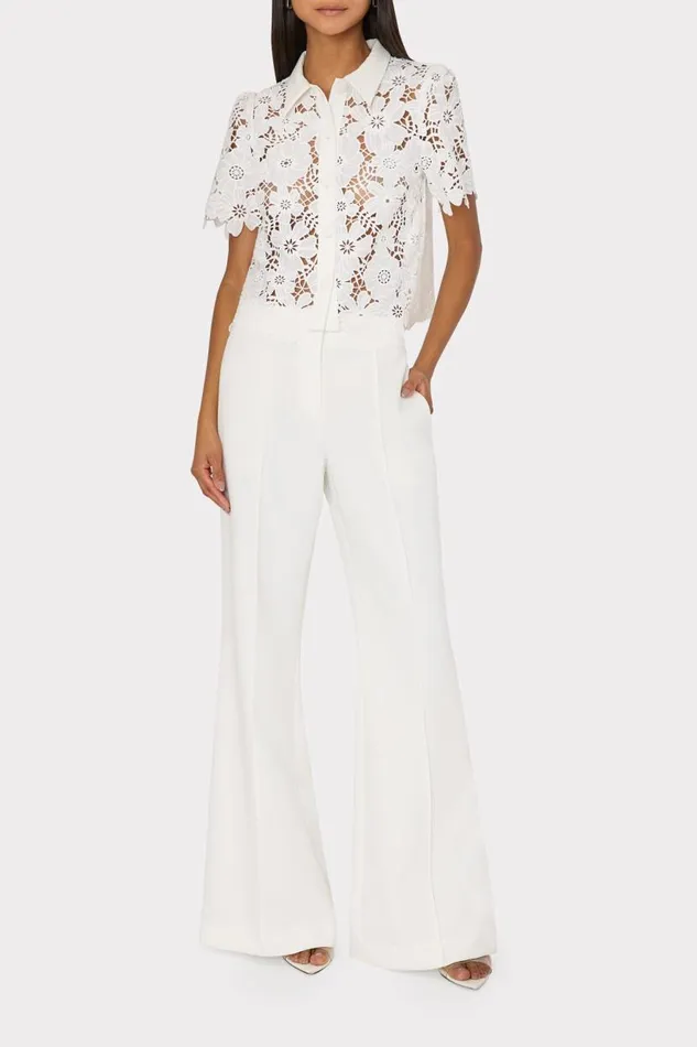 Milly Matching Sets Women Nash Cady Pants Ecru