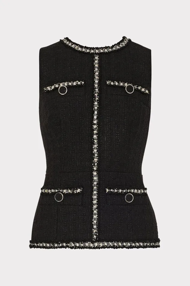 Milly Matching Sets Women Nette Boucle Sleeveless Top Black