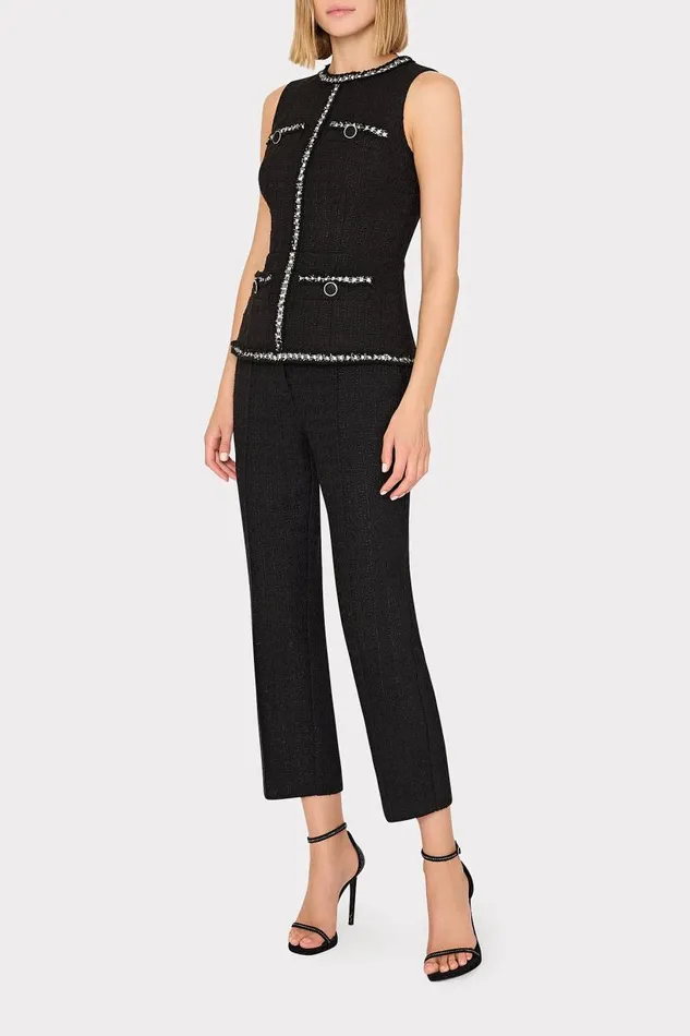 Milly Matching Sets Women Nette Boucle Sleeveless Top Black Milly Matching Sets Women Nette Boucle Sleeveless Top Black