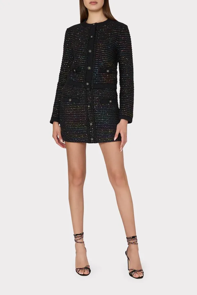 Milly Matching Sets Women Sequin Textured Knit Mini Skirt Multi Milly Matching Sets Women Sequin Textured Knit Mini Skirt Multi