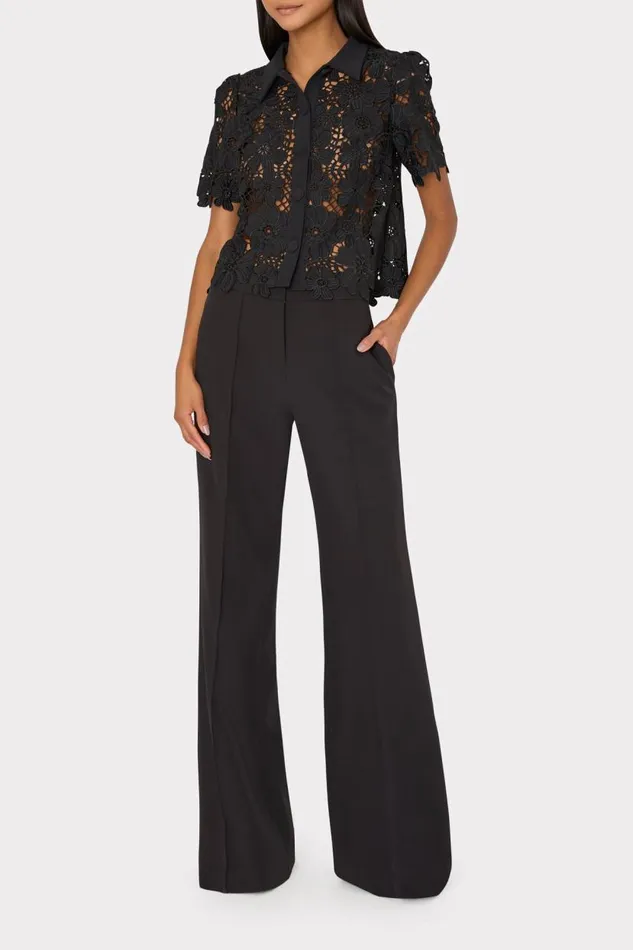 Milly Pants Women Nash Cady Pants Black