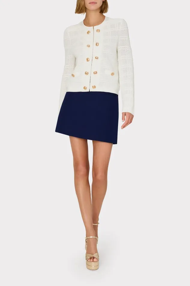 Milly Skirts Women Lizzy Cady Mini Skirt Navy