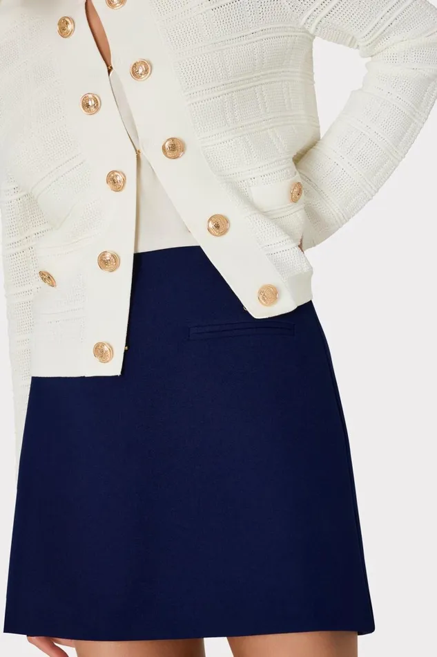Milly Skirts Women Lizzy Cady Mini Skirt Navy