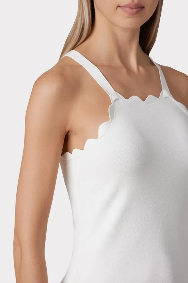 Milly Sweaters and Knits Women Scallop Tank Ecru Milly Sweaters and Knits Women Scallop Tank Ecru