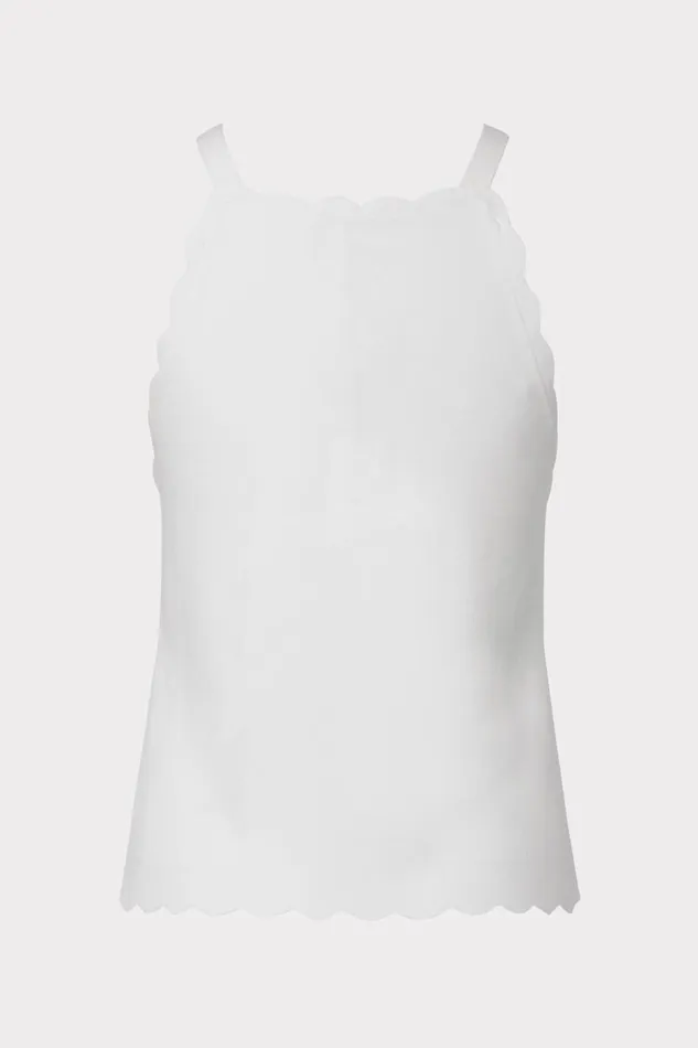 Milly Sweaters and Knits Women Scallop Tank Ecru Milly Sweaters and Knits Women Scallop Tank Ecru