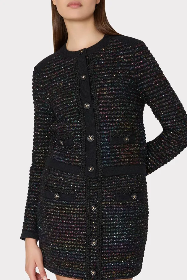Milly Sweaters and Knits Women Sequin Textured Cardigan Multi Milly Sweaters and Knits Women Sequin Textured Cardigan Multi