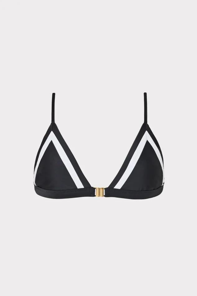 Milly Swim and Coverups Women Amalfi Color Block Bikini Top Black Multi
