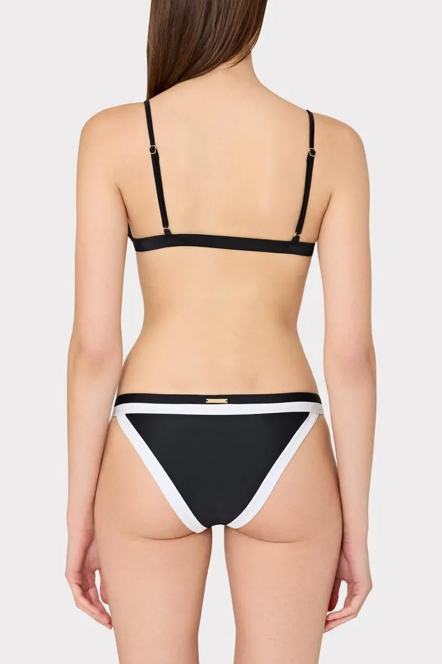Milly Swim and Coverups Women Amalfi Color Block Bikini Top Black Multi Milly Swim and Coverups Women Amalfi Color Block Bikini Top Black Multi