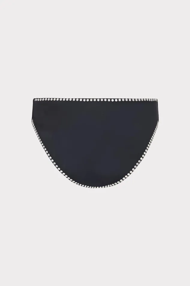 Milly Swim and Coverups Women Heat Set Embellishment Bikini Bottom Black Milly Swim and Coverups Women Heat Set Embellishment Bikini Bottom Black