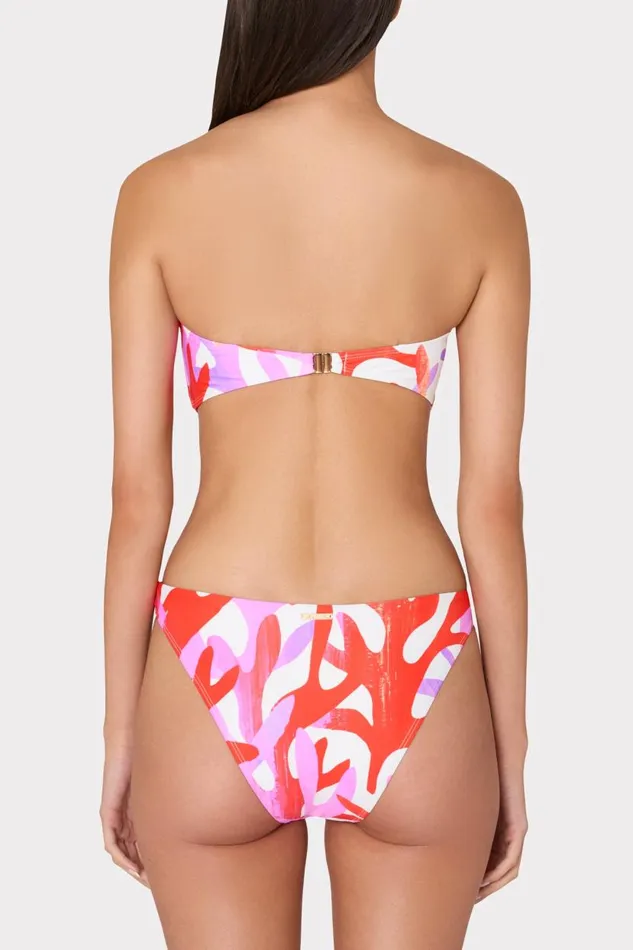 Milly Swim and Coverups Women Italian Under The Sea Bandeau Bikini Top Pink Multi Milly Swim and Coverups Women Italian Under The Sea Bandeau Bikini Top Pink Multi