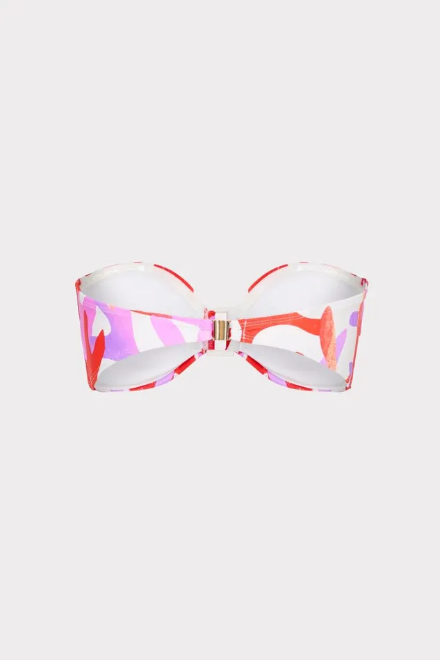 Milly Swim and Coverups Women Italian Under The Sea Bandeau Bikini Top Pink Multi Milly Swim and Coverups Women Italian Under The Sea Bandeau Bikini Top Pink Multi