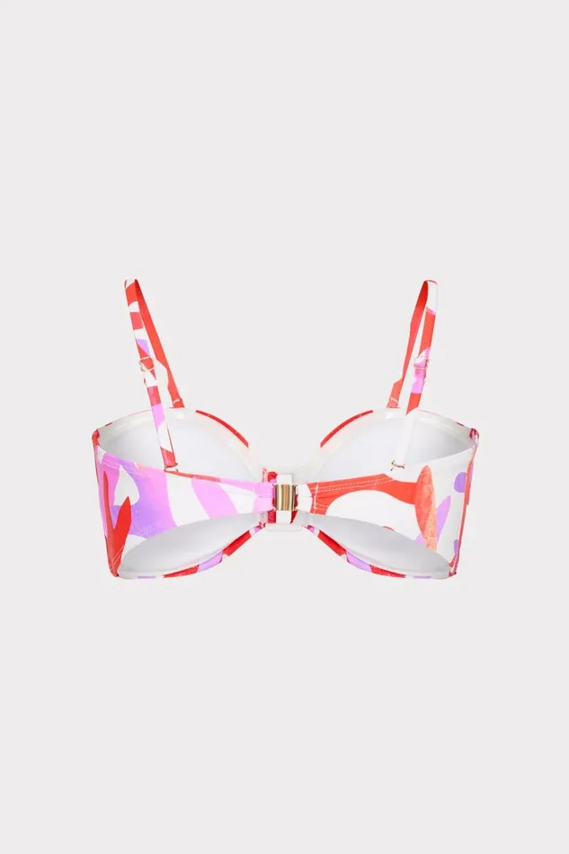 Milly Swim and Coverups Women Italian Under The Sea Bandeau Bikini Top Pink Multi Milly Swim and Coverups Women Italian Under The Sea Bandeau Bikini Top Pink Multi