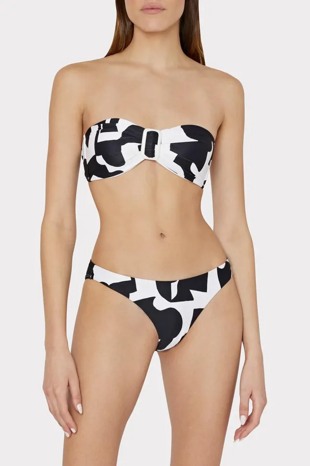 Milly Swim and Coverups Women Margot Bikini Bottom Blackecru Milly Swim and Coverups Women Margot Bikini Bottom Blackecru
