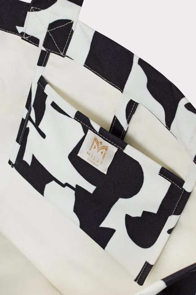 Milly Swim and Coverups Women Milly Mimi Tote Bag Blackecru Milly Swim and Coverups Women Milly Mimi Tote Bag Blackecru