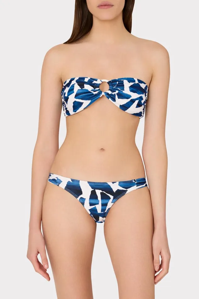Milly Swim and Coverups Women Ocean Puzzle Bandeau Top Navy Multi Milly Swim and Coverups Women Ocean Puzzle Bandeau Top Navy Multi