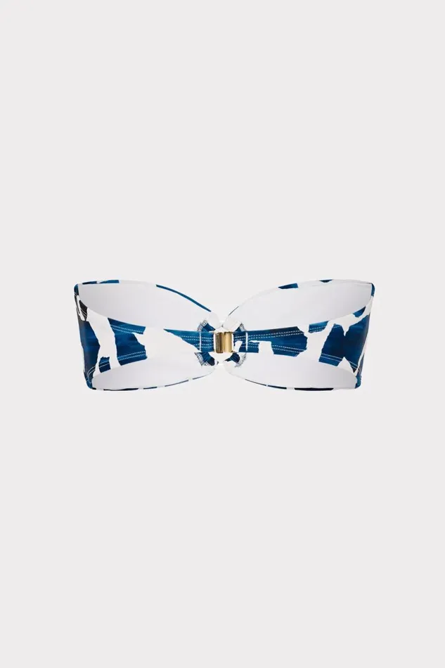 Milly Swim and Coverups Women Ocean Puzzle Bandeau Top Navy Multi Milly Swim and Coverups Women Ocean Puzzle Bandeau Top Navy Multi