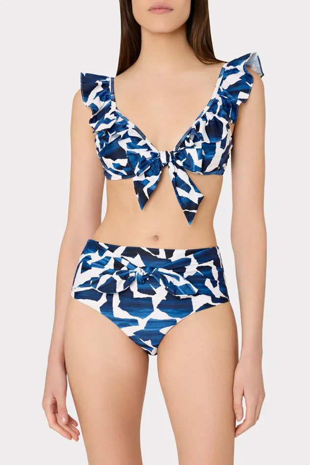 Milly Swim and Coverups Women Ocean Puzzle Tie Bikini Bottom Navy Multi Milly Swim and Coverups Women Ocean Puzzle Tie Bikini Bottom Navy Multi