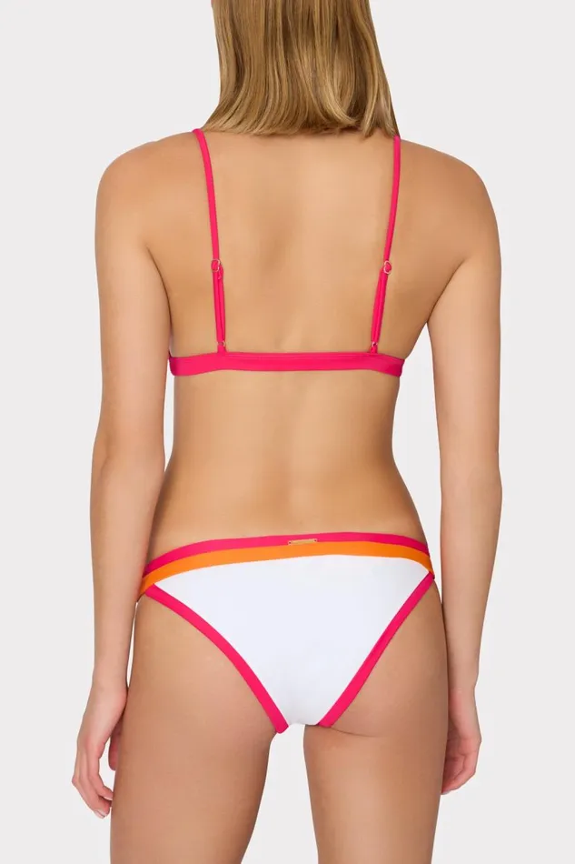 Milly Swim and Coverups Women Positano Color Block Bikini Top Pink Multi