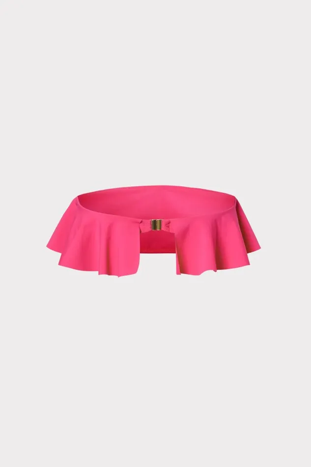 Milly Swim and Coverups Women Solid Michelle Ruffle Bandeau Bikini Top Thai Pink Milly Swim and Coverups Women Solid Michelle Ruffle Bandeau Bikini Top Thai Pink