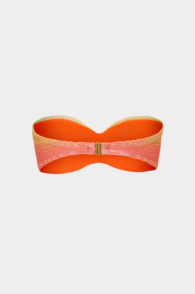 Milly Swim and Coverups Women Sunset Stripe Twist Bandeau Top Multi Milly Swim and Coverups Women Sunset Stripe Twist Bandeau Top Multi