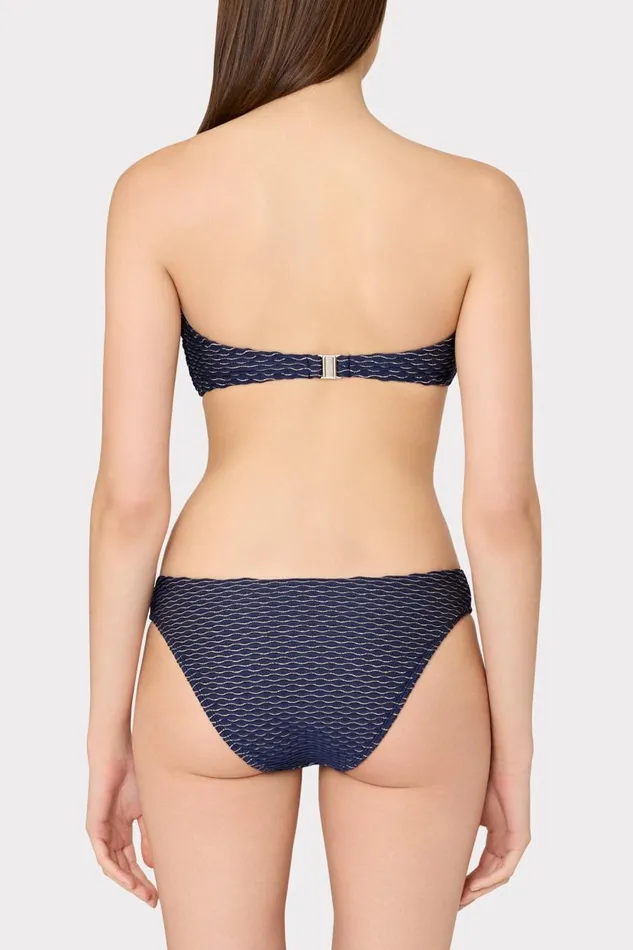 Milly Swim and Coverups Women Verone Texture Waves Bandeau Top Navy Milly Swim and Coverups Women Verone Texture Waves Bandeau Top Navy