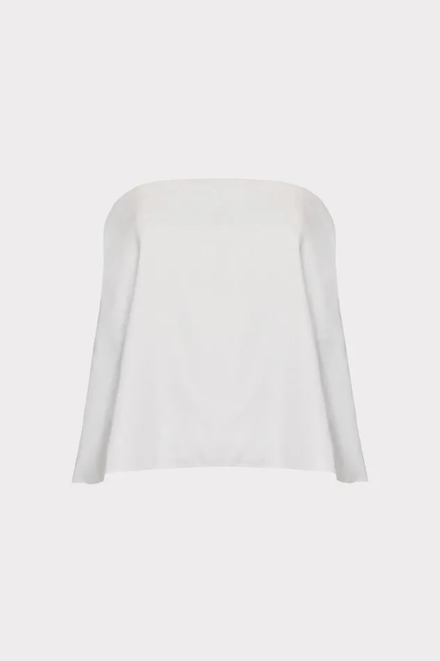 Milly Tops Women Solid Linen Strapless Top White