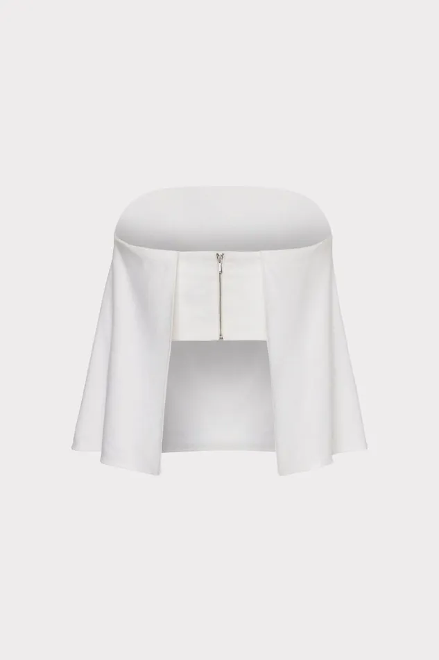 Milly Tops Women Solid Linen Strapless Top White Milly Tops Women Solid Linen Strapless Top White