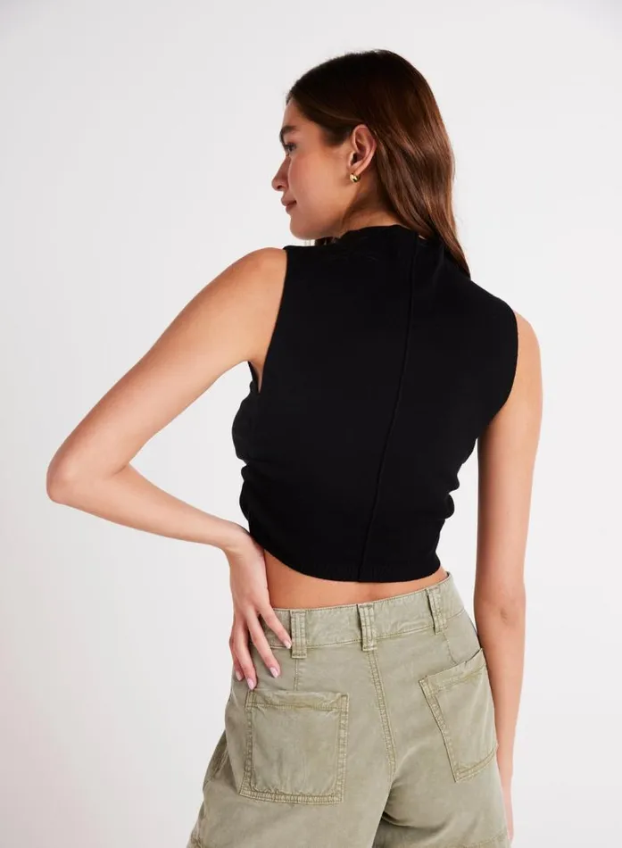 Mock Neck Linen Jersey Top 8211 Black Women Bella Dahl Sleeveless Mock Neck Linen Jersey Top 8211 Black Women Bella Dahl Sleeveless