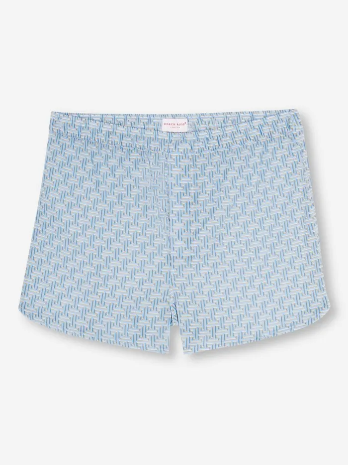 Modern Fit Boxer Shorts Men Derek Rose Modern Fit Boxers Ledbury 72 Cotton Batiste Blue