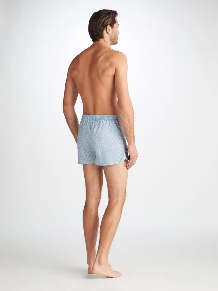 Modern Fit Boxer Shorts Men Derek Rose Modern Fit Boxers Ledbury 72 Cotton Batiste Blue