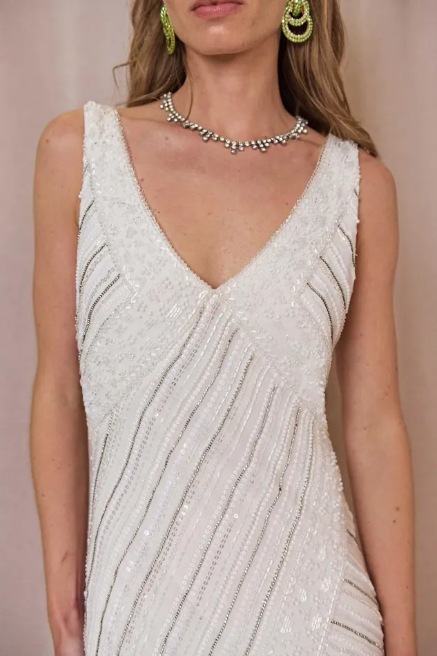 Moniq Geo Embellishment Ivory Women RIXO Bridal Moniq Geo Embellishment Ivory Women RIXO Bridal