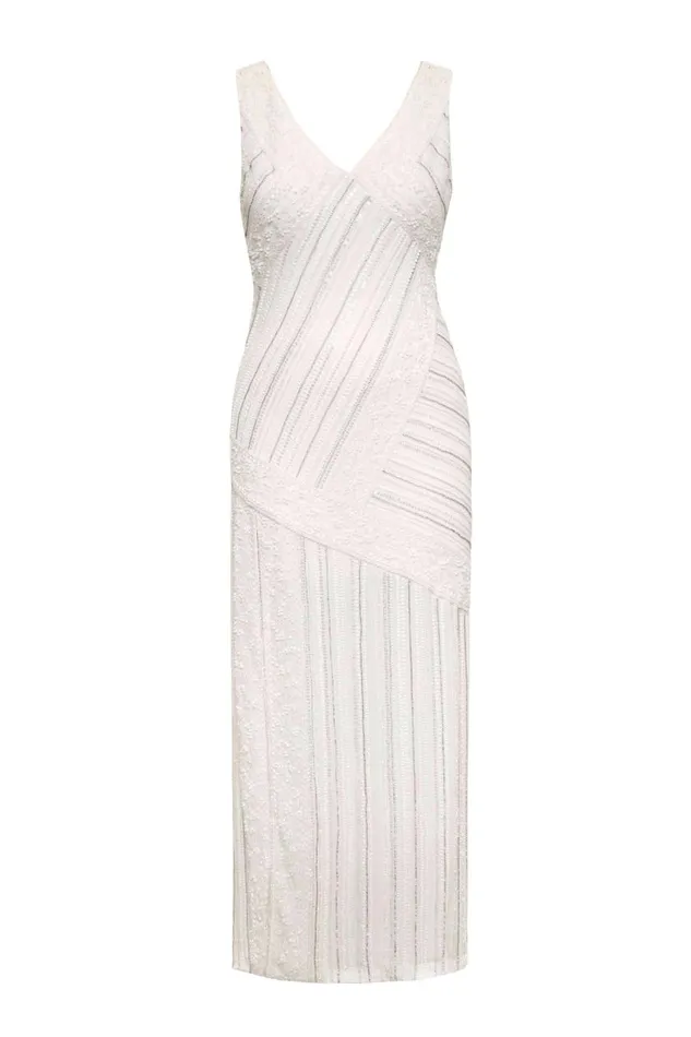 Moniq Geo Embellishment Ivory Women RIXO Bridal Moniq Geo Embellishment Ivory Women RIXO Bridal