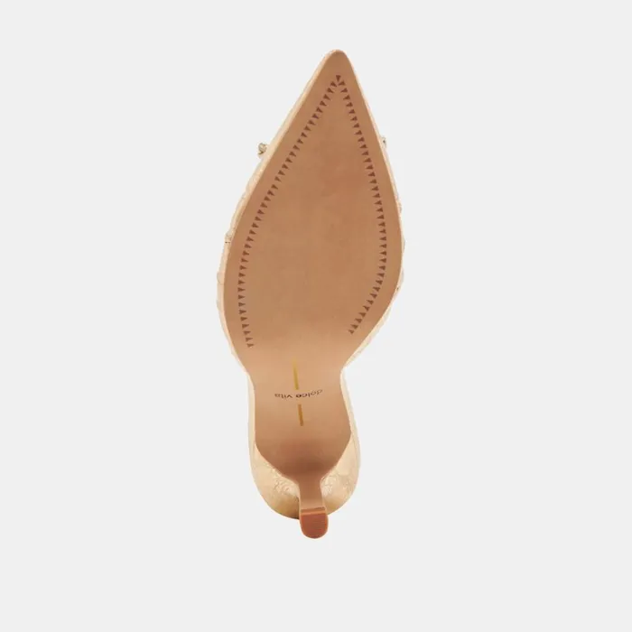 Mules and Clogs Women Dolce Vita Kairi Heels Gold Distressed Leather