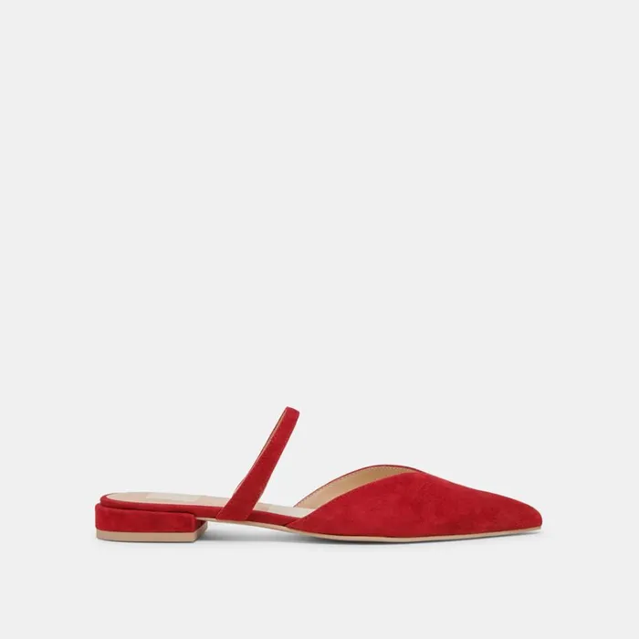 Mules and Clogs Women Dolce Vita Kanika Flats Crimson Suede