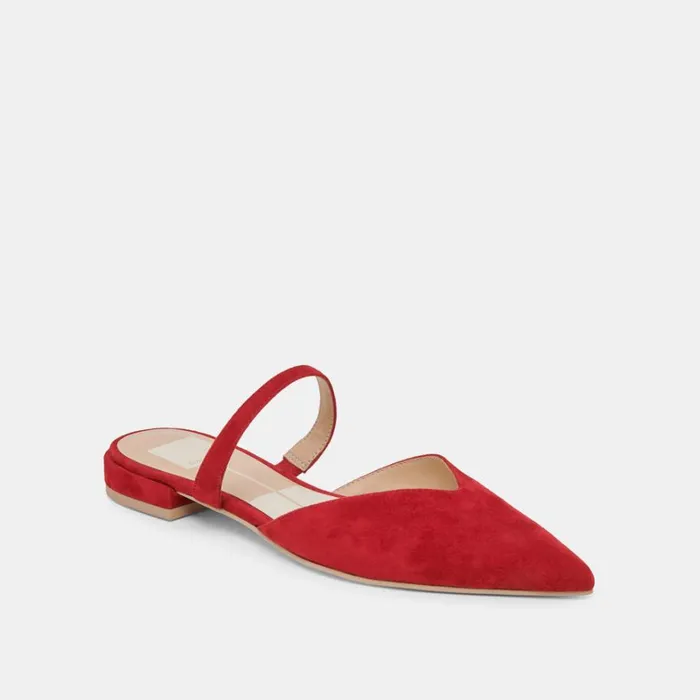 Mules and Clogs Women Dolce Vita Kanika Flats Crimson Suede