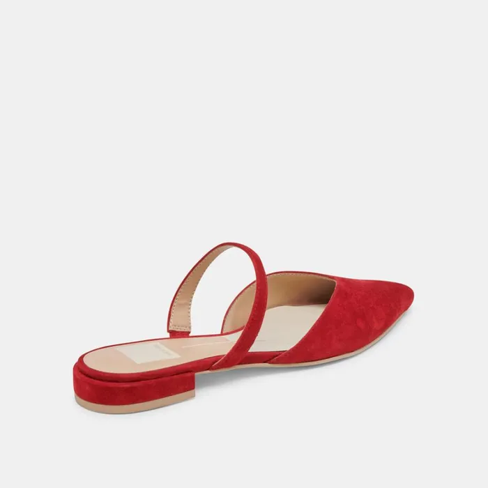 Mules and Clogs Women Dolce Vita Kanika Flats Crimson Suede