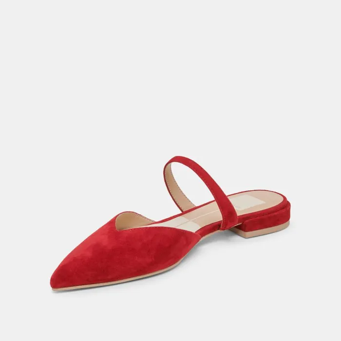 Mules and Clogs Women Dolce Vita Kanika Flats Crimson Suede