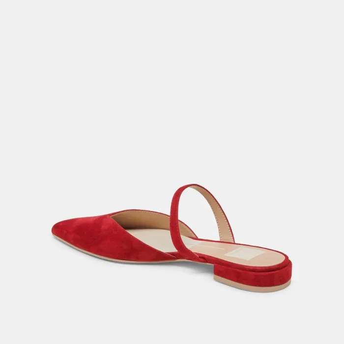 Mules and Clogs Women Dolce Vita Kanika Flats Crimson Suede