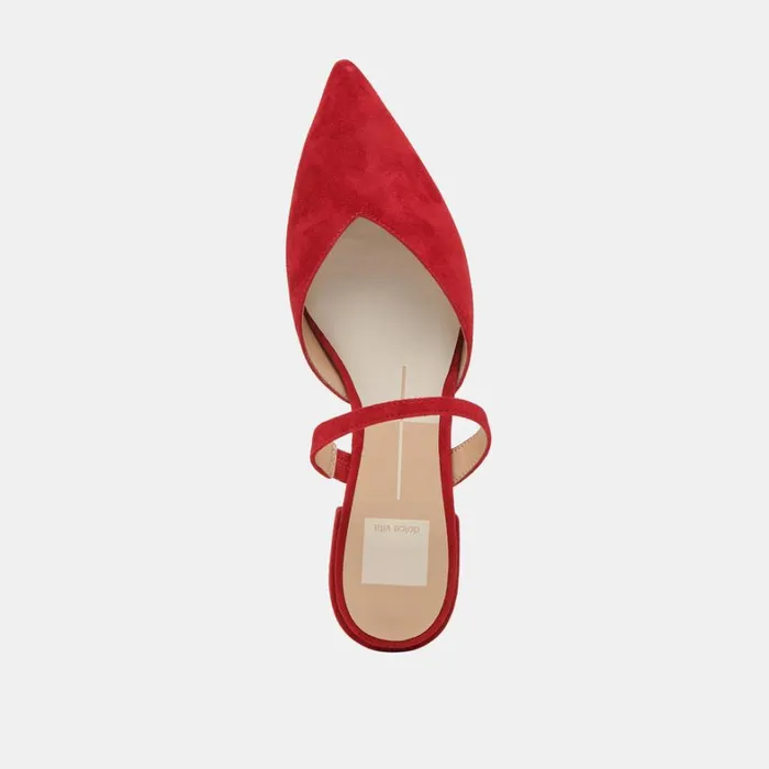 Mules and Clogs Women Dolce Vita Kanika Flats Crimson Suede