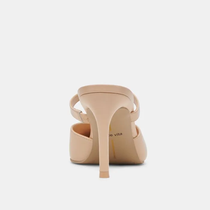 Mules and Clogs Women Dolce Vita Kanika Heels French Vanilla Crinkle Patent
