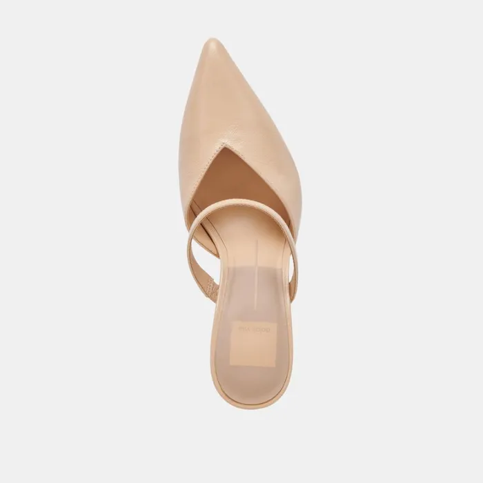 Mules and Clogs Women Dolce Vita Kanika Heels French Vanilla Crinkle Patent