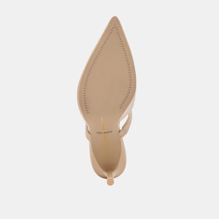 Mules and Clogs Women Dolce Vita Kanika Heels French Vanilla Crinkle Patent