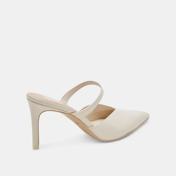 Mules and Clogs Women Dolce Vita Kanika Heels White Crinkle Patent