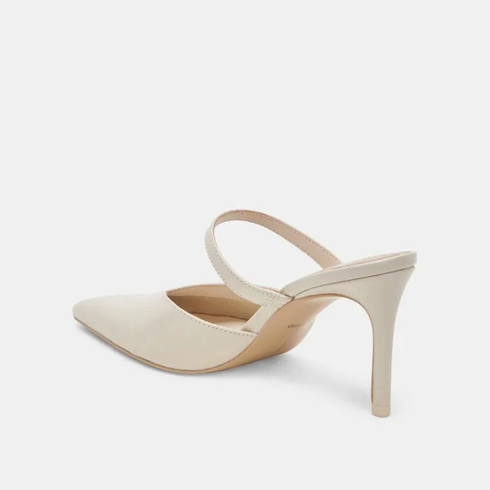 Mules and Clogs Women Dolce Vita Kanika Heels White Crinkle Patent