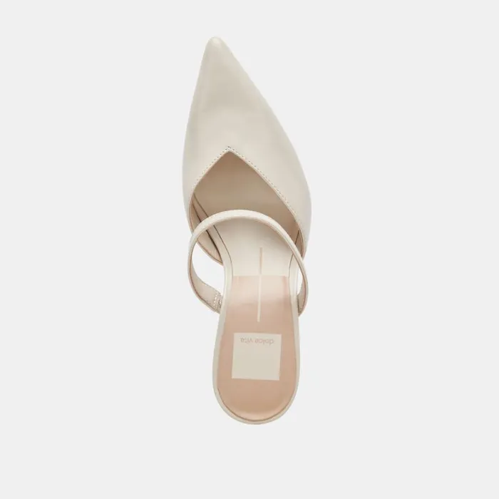 Mules and Clogs Women Dolce Vita Kanika Heels White Crinkle Patent