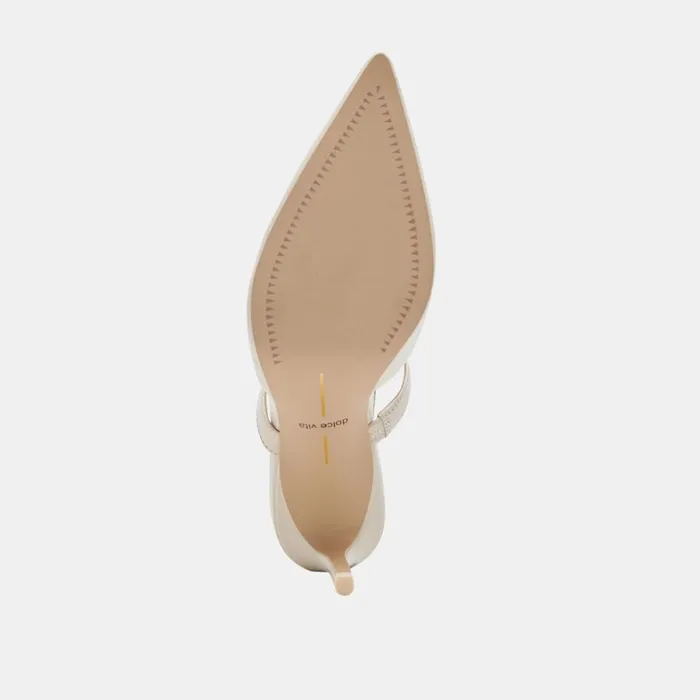 Mules and Clogs Women Dolce Vita Kanika Heels White Crinkle Patent
