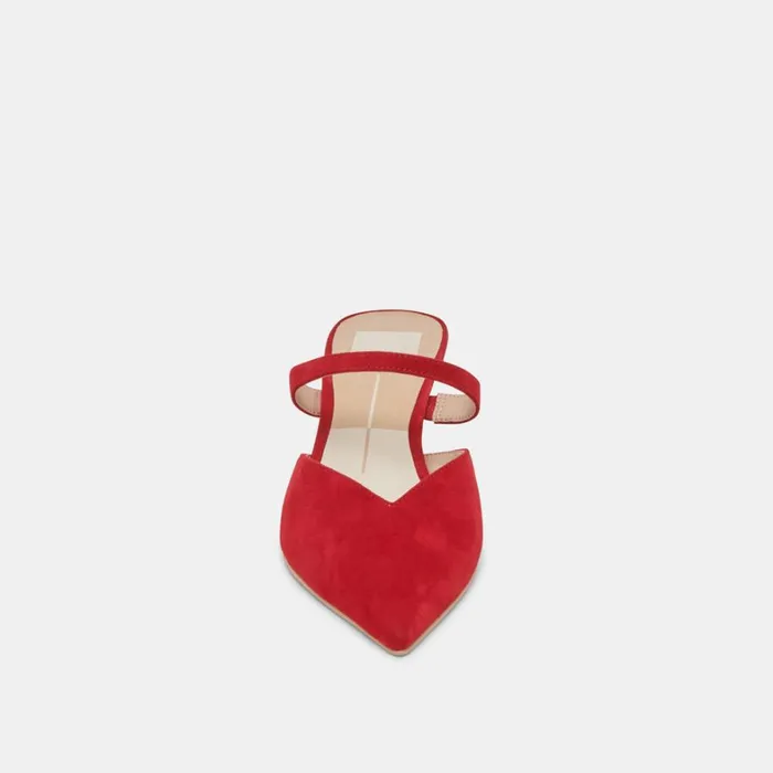 Mules and Clogs Women Dolce Vita Kanika Mid Heels Crimson Suede