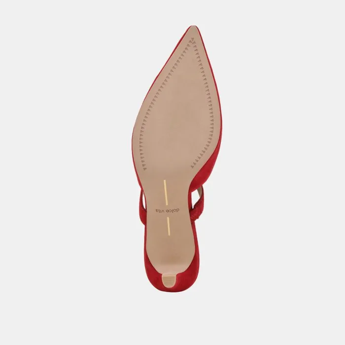 Mules and Clogs Women Dolce Vita Kanika Mid Heels Crimson Suede