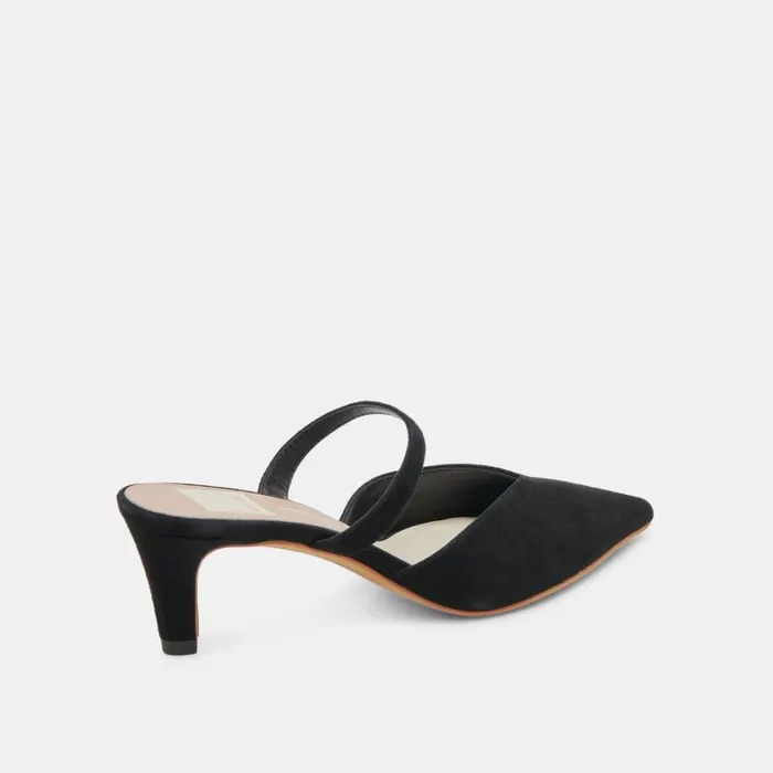 Mules and Clogs Women Dolce Vita Kanika Mid Heels Onyx Suede